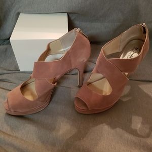 Michael Kors Size 11 Cross Strap Elena Dusty Rose Heels